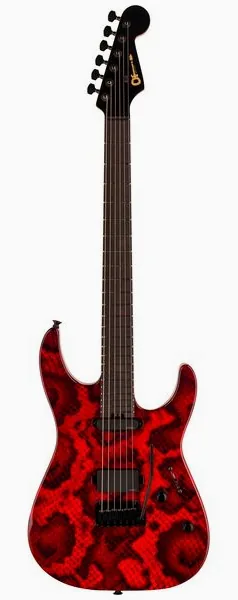Charvel DK24 HS GT Red Snakeskin set forfra