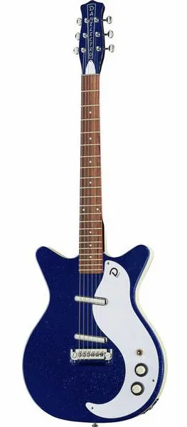 Danelectro 59M NOS+ Blue Metalflake 60th set forfra