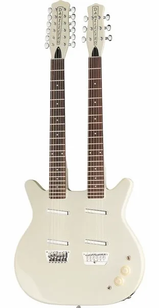 Danelectro Doubleneck 612 White set forfra