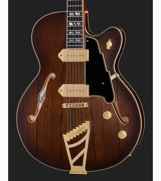 DAngelico Deluxe 59 Satin Brown Burst, detalje 4