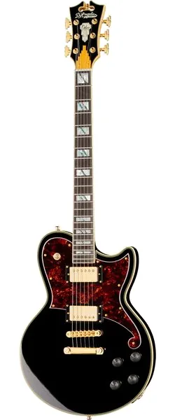 DAngelico Deluxe Atlantic Solid Black set forfra