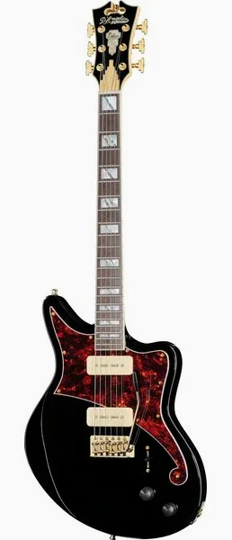 DAngelico Deluxe Bedford Solid Black set forfra