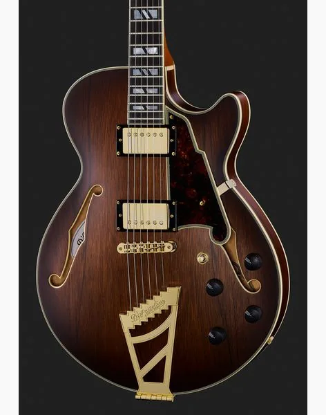 DAngelico Deluxe SS Satin Brown Burst, detalje 4