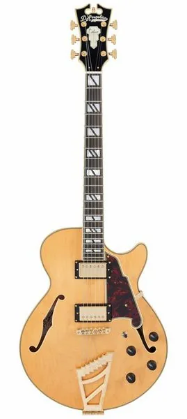 DAngelico Deluxe SS Satin Honey set forfra