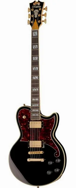 DAngelico DLX Atlantic Bariton Solid BLK set forfra