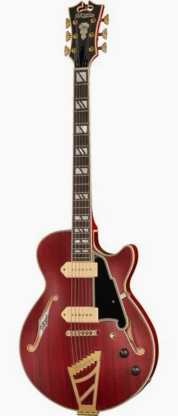 DAngelico DLX SS Barit. Satin Trans Wine set forfra