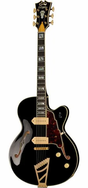DAngelico Excel 59 Solid Black set forfra