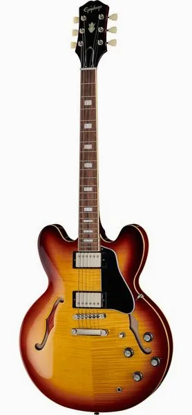 Epiphone ES-335 Figured Tea Burst set forfra