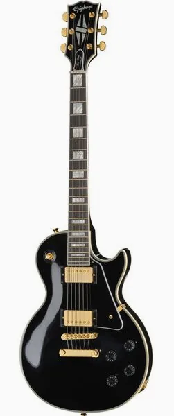 Epiphone Les Paul Custom Ebony IGC set forfra