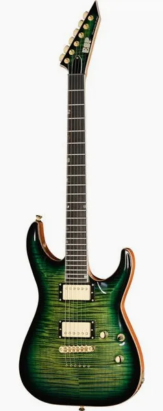 ESP HORIZON II FM Dark Lime Burst set forfra