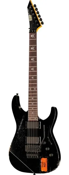 ESP KH-2 Vintage Distressed Black set forfra