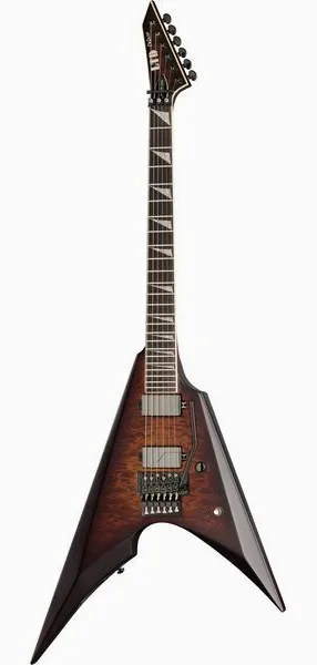 ESP LTD Arrow QM Dark Brown Burst set forfra