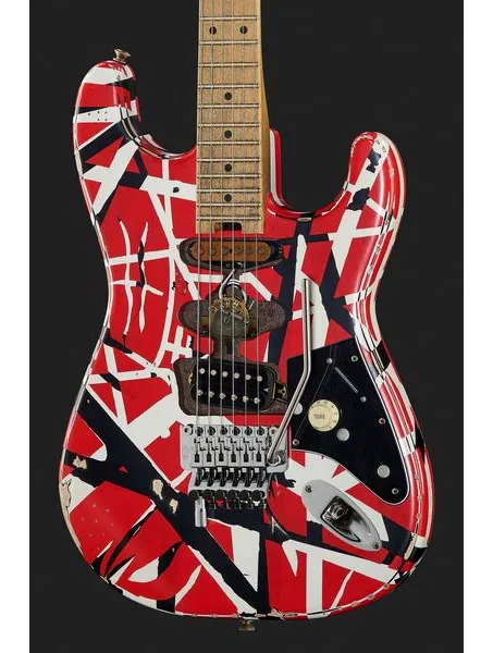 Evh Frankie Striped MN Relic R/W/B, detalje 4