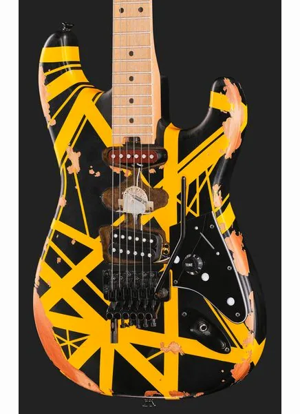 Evh Frankie Striped MN Relic B/Y, detalje 4