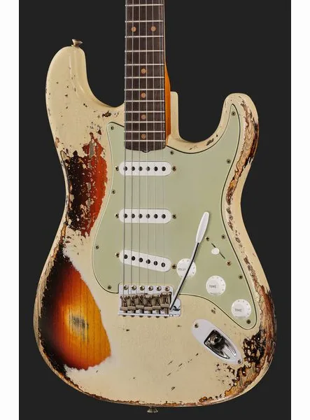 Fender 61 Strat SHR Aged V White 3TSB, detalje 4