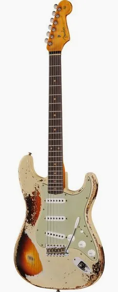 Fender 61 Strat SHR Aged V White 3TSB set forfra