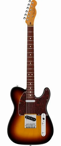 Fender 75th Player II Bari Tele 3CSB set forfra