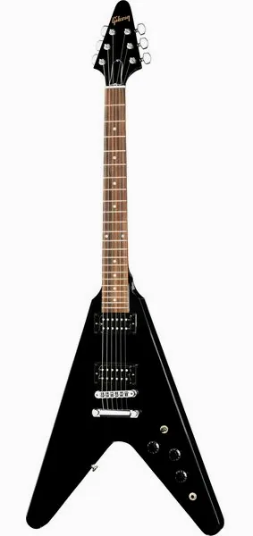 Gibson 80s Flying V Ebony set forfra