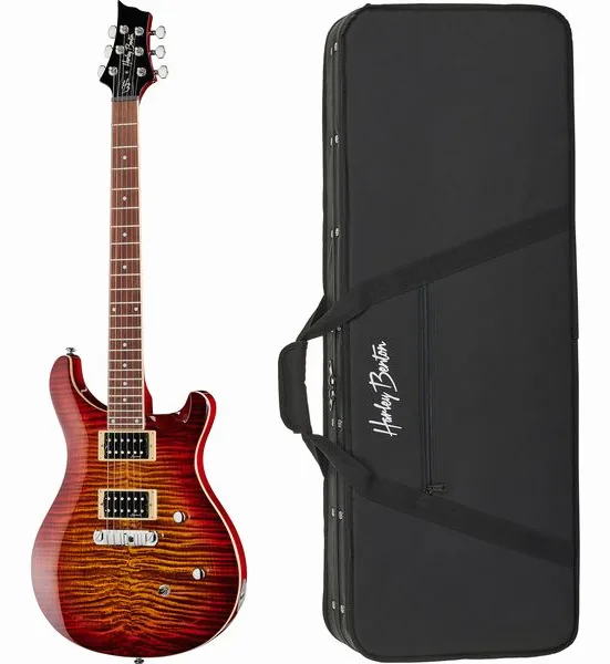 Harley Benton CST-24 Paradise Flame w/Case set forfra