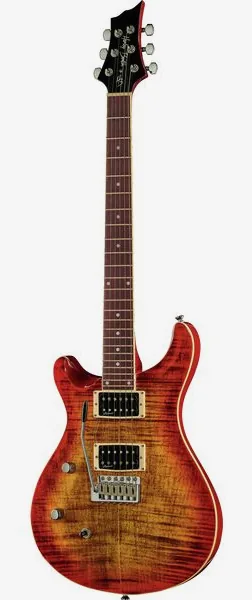 Harley Benton CST-24T LH Paradise Flame set forfra