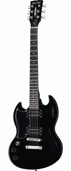Harley Benton DC-200LH BK Student Series set forfra