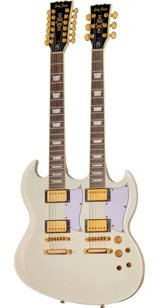 Harley Benton DC-Custom II 612 White set forfra