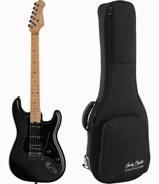 Harley Benton ST-Modern Plus HSS SBK w/Safe set forfra
