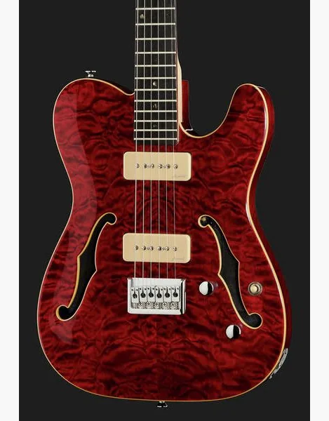 Harley Benton TE-90QM Trans Red, detalje 4