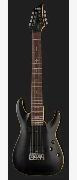 Schecter Demon-8 Aged Black Satin, detalje 2