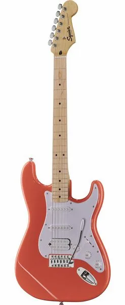 Squier Sonic Strat HSS TCoral set forfra