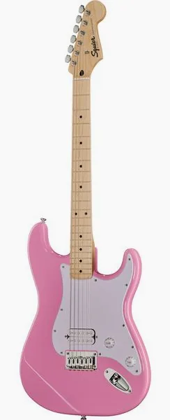Squier Sonic Strat HT H Flash Pink set forfra